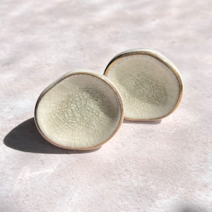 Set of 8 - Ceramic Glazed Agate style Cream Natural Drawer Cupboard Cabinet  Knob