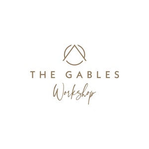 May include: A logo for a business called "The Gables Workshop". The logo features a stylized image of a house with a circle around it.