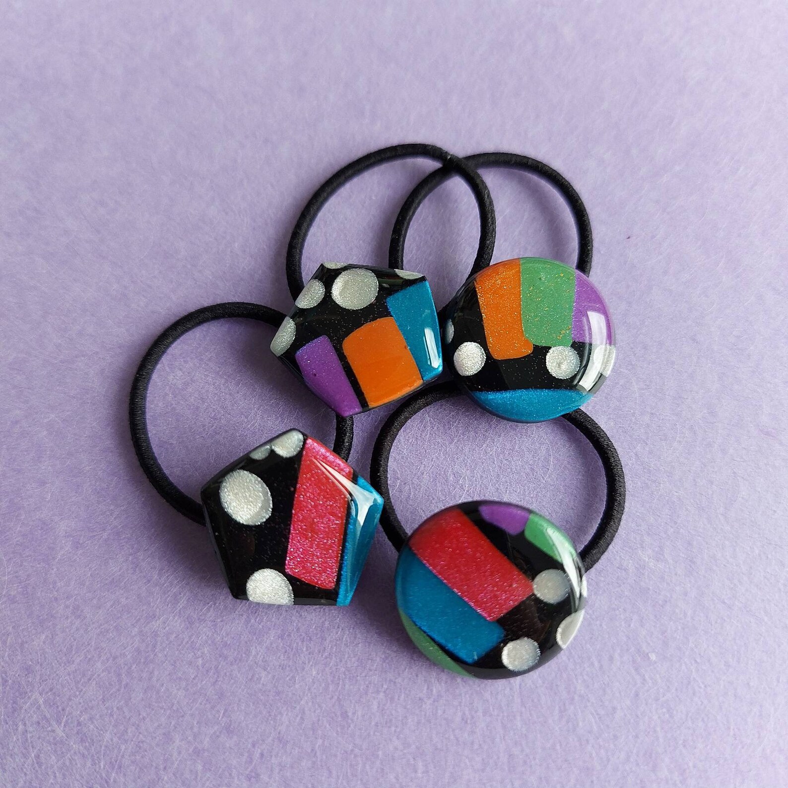 2x retro 80s hair bobbles hair bobbles handmade polymer Etsy
