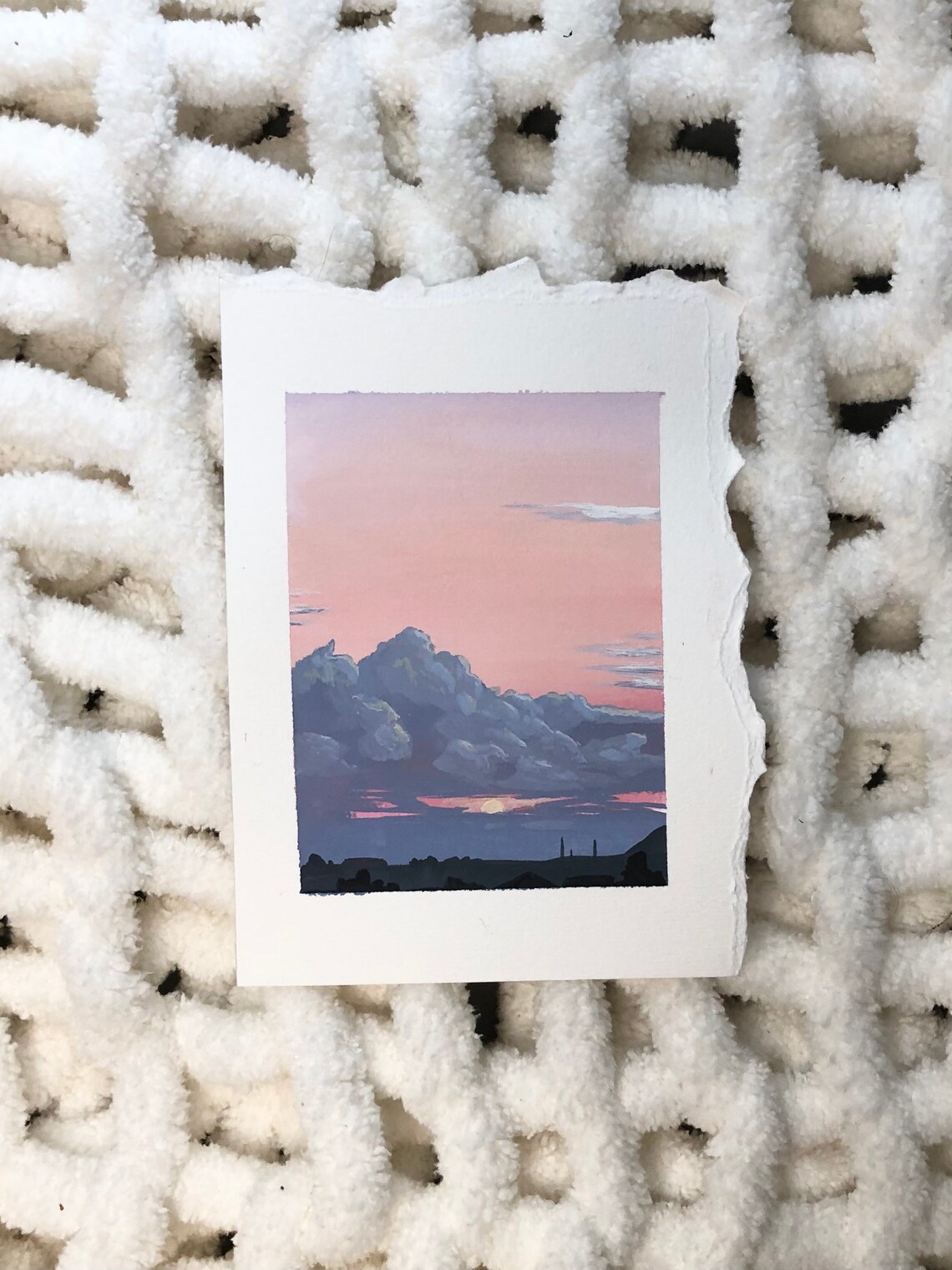 Original gouache clouds painting Etsy