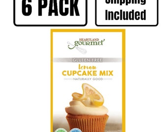 Gluten Free Lemon Cupcake Mix | Decadent and Rich | Certified Gluten Free Ingredients | 6 Pack | Shipping Included | 2016