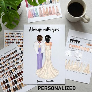Personalisierte Erinnerungskarte - Braut & Liebste - Individuelles Hochzeitserinnerungsgeschenk