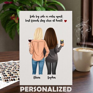Cartão de amizade personalizado – Saudação personalizada para melhor amiga, irmã ou mãe – digital ou impresso