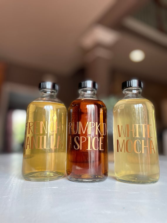 Coffee Syrup Bottles PREFILLED Etsy