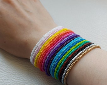 Perlenarmband bunt Armband Freundschaftsarmband Preciosa Perlen in 19 Farben