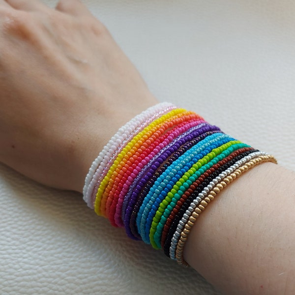 Perlenarmband bunt Armband Freundschaftsarmband Preciosa Perlen in 19 Farben