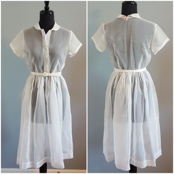 Vintage Sheer Shirt Dress