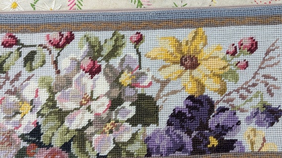 Imperial Elegance Needlepoint Clutch Purse - Flow… - image 2