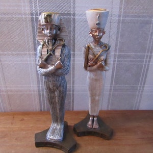 Candle holders - Egyptian figures -Vintage