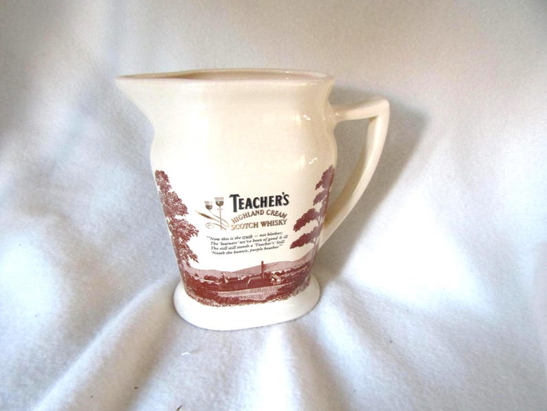 Teacher's Scotch Whisky Jug - Seaton Pottery - Distillery Scene - Etsy