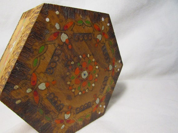 Hand Crafted Box - Hexagonal Shape - Trinket - Je… - image 6