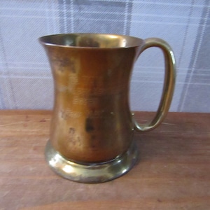Brass Tankard - Engraved - Tom Happy memories of Egypt from May - Vintage