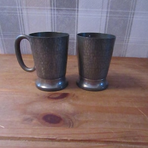 Pewter Tankards - 2 pewter mugs - tankards, barware