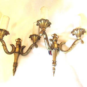 Brass Sconces - French Style Vintage Brass - wall Lamp