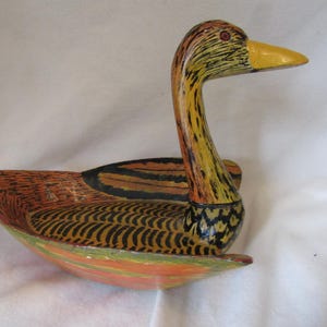 Large Vinage Wooden Duck Goose Tray - Vintage Light weight wood