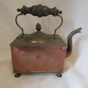Unique Kettle - Antique Copper  & Brass Kettle - Rare and Unique Victorian Mark of VR and Crown - Mid 1800s