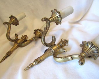 Brass Sconces - French Style Vintage Brass - wall Lamp