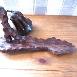 Wooden Bell - Hand carved Ornamental - Vintage old bell
