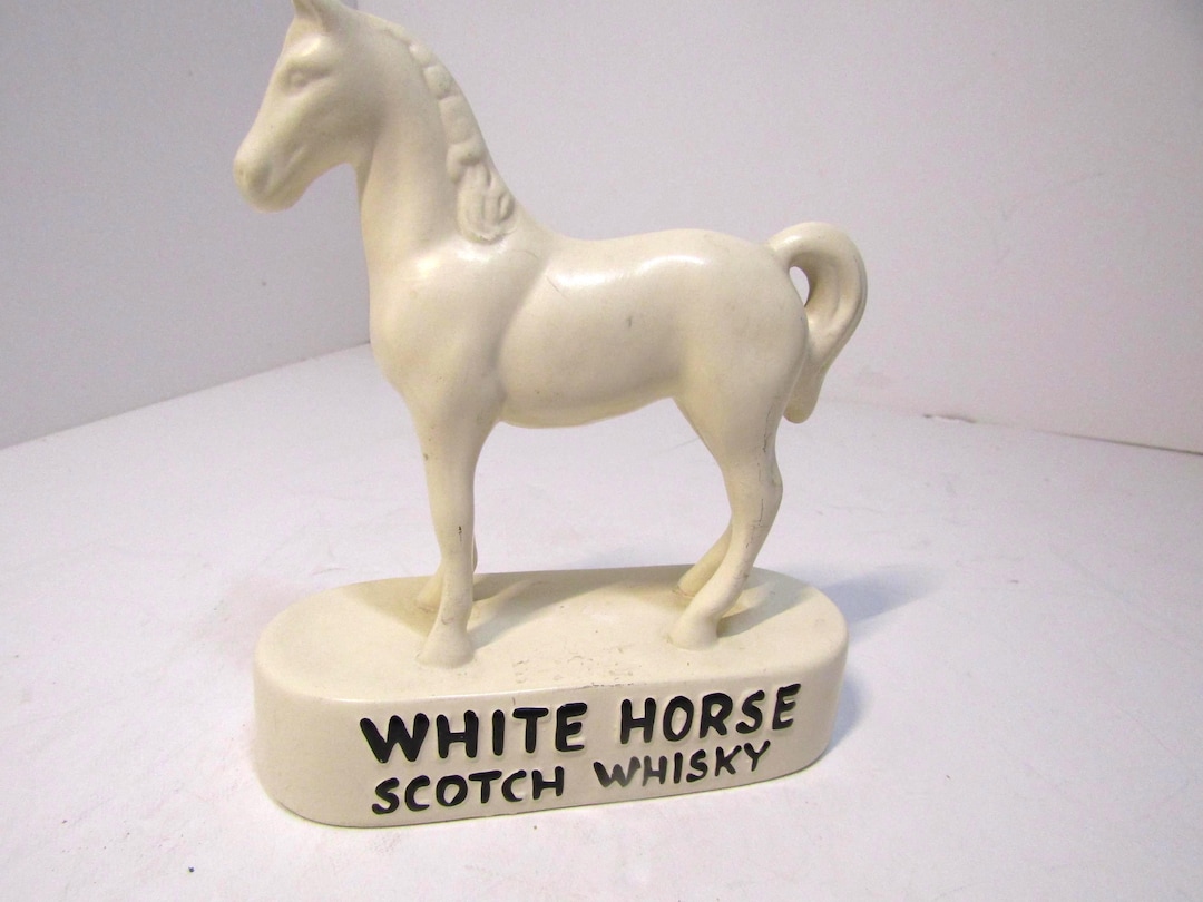White Horse - Whisky Advetising Piece - Ceramic Horse - Scotch