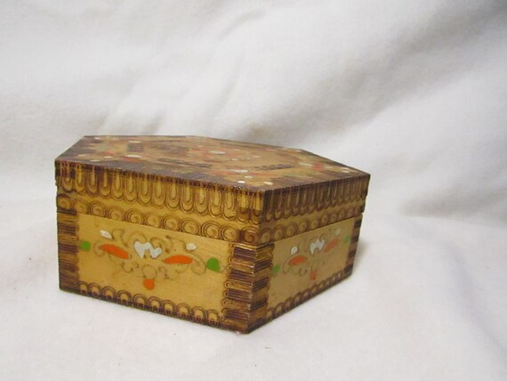 Hand Crafted Box - Hexagonal Shape - Trinket - Je… - image 5