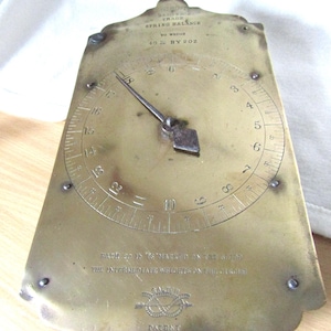 Antique Vintage Weighing scales - No 60.T Salter&#39;s Trade Spring Balance - Brass