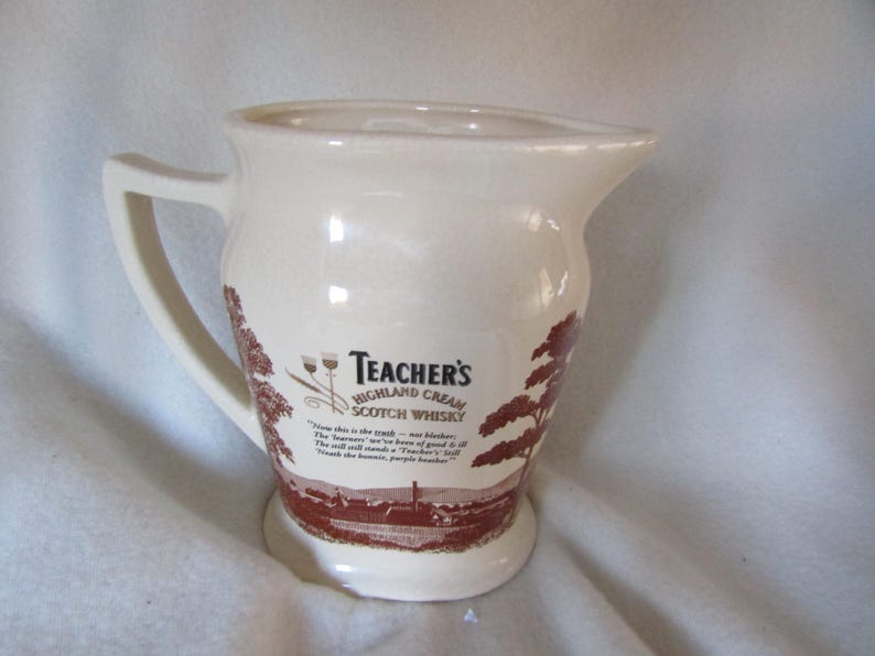 Teacher's Scotch Whisky Jug - Seaton Pottery - Distillery Scene - Etsy