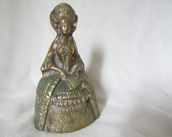 Antique Brass Bell - Victorian lady bell - Old brass bell - Madame de Pompadour: French mistress
