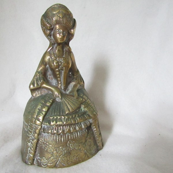 Antique Brass Bell - Victorian lady bell - Old brass bell - Madame de Pompadour: French mistress