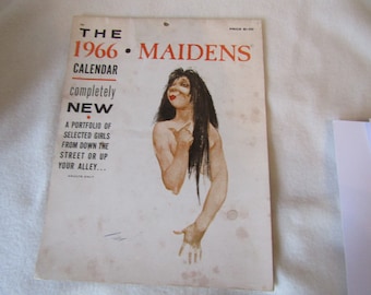 Kalender - Original 1966 Vintage. Witziger Kalender für Erwachsene. Amerikanische Malerei. Vietnams