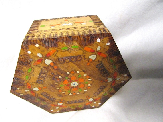 Hand Crafted Box - Hexagonal Shape - Trinket - Je… - image 1
