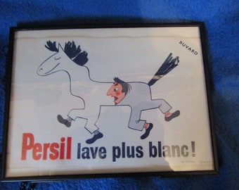 Vintage French Advertisement for Persil Washing Powder - It washes whiter - Soap Powder - English soap powder