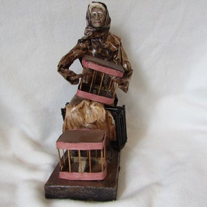 Rare Mexican paper mache figure - 1970s - Woman on seat