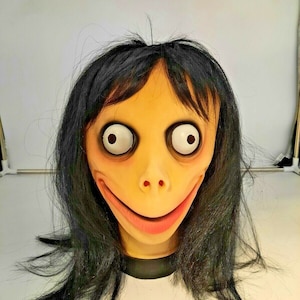 Halloween Scary Funny Mask with Hair - Mask with Long Hair Scary -  Latex Creepy Dress Up - Halloween or Party