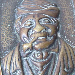 Antique Dutch Match Holder - Unusual - Vintage Brass - Old wall hanging holder