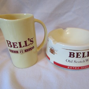 Vintage Bells Whisky Ashtray and Water Jug - Wade Porcelain