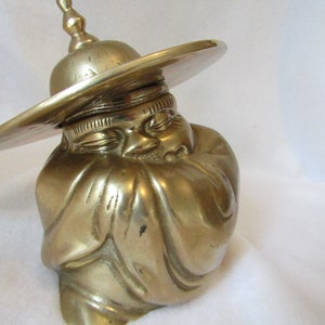 Antique Chinese figure - Brass - Unique Figure under hat - Chinese Monk figure - Buddha