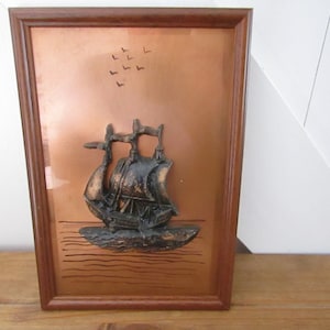 Copper Framed Boat - Lacquered - Wall Hanging