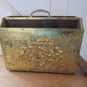 Vintage Brass Magazine Rack - Old Brass newspaper rack - Magazine storage