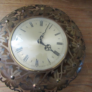 Metamec Brass Clock - Vintage Wall  Clock