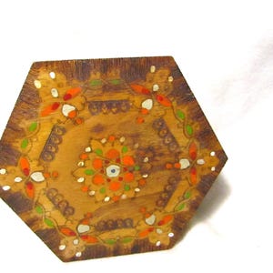 Hand Crafted Box - Hexagonal Shape - Trinket - Jewellery - Bits and Bobs - Etched design