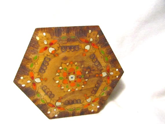 Hand Crafted Box - Hexagonal Shape - Trinket - Je… - image 2