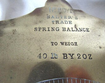 Antique Vintage Weighing scales - No 60.T Salter's Trade Spring Balance - Brass
