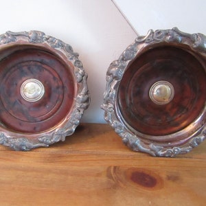 Coasters - Antique Georgian Bottle COASTERS - Silver Plate - Antique - Old Bottle Coasters - 1830s