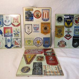 Soccer Emblems - Football Badges - Framed Vintage Stickers - English Football League