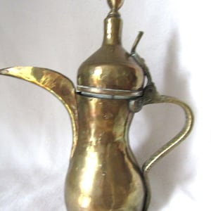 Antique Brass Dallah - Large Arabic Middle Eastern Coffee Container