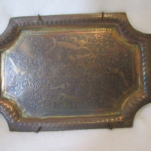 Antique Wall hanging Plate - Muntzs Metal - Chinese - Oriental
