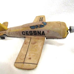 Tin Toy - Vintage 1960’s Japan Tin Friction Toy Cessna Airplane - Patrol