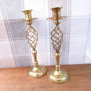 Candlesticks Twisted Brass - Vintage candlesticks