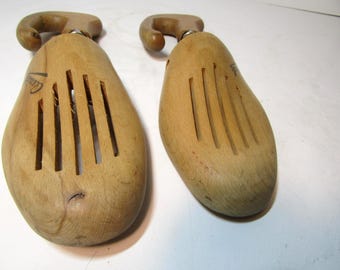 Vintage Wooden Shoe Stretchers - Cobblers Lasts, Quick Brand - shoe stretching - French shoe last