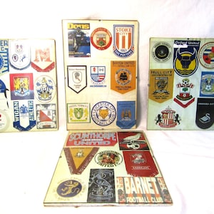 Fußball Embleme - Fußball Abzeichen - Gerahmte Vintage Aufkleber - Englische Fußball Liga